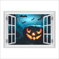 Myway 50 * 70 cm Stock populaire PVC Halloween 3d stéréo horreur fantôme château citrouille tête décorations murales stickers